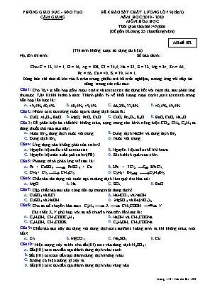 Đề khảo sát chất lượng Lớp 9 (Lần 2) môn Hóa học - Mã đề 182 - Năm học 2019-2020 - Phòng giáo dục và đào tạo Cẩm Giàng